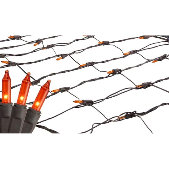 Mini Tree Trunk Wrap Christmas Net Lights - 2' x 8' - Brown Wire - Orange Lights By Northlight | 2ft x 8ft | Michaels®
